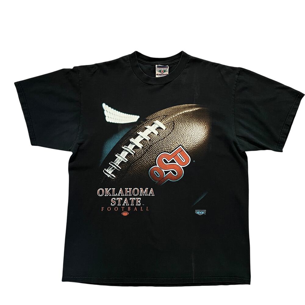 Vintage Red Oak Black‎ T Shirt Oklahoma State Football NCAA Big 12 Size XL USA